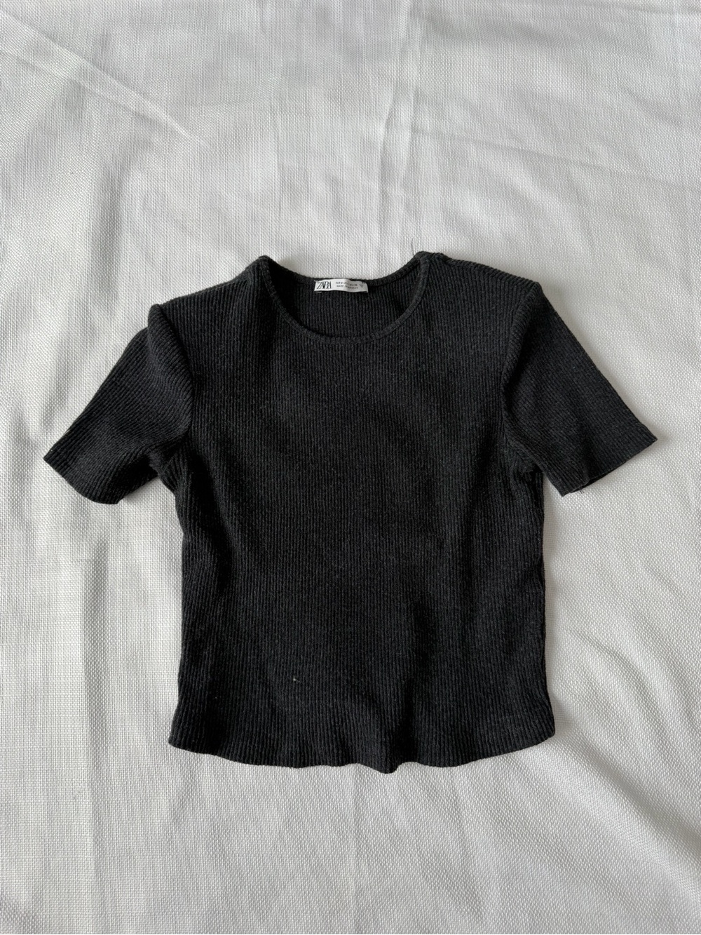 Zara Padded Ribbed Short-Sleeve Tee